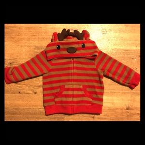 An adorable baby zip up hoodie w/ Reindeer design!